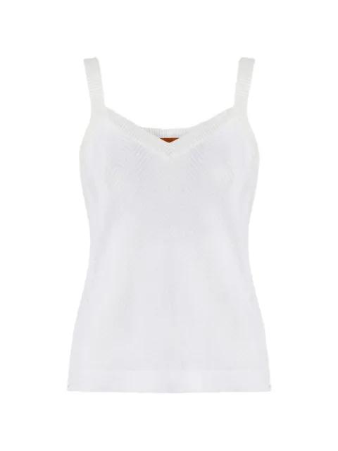 V-neck zigzag-pattern tank top by MISSONI