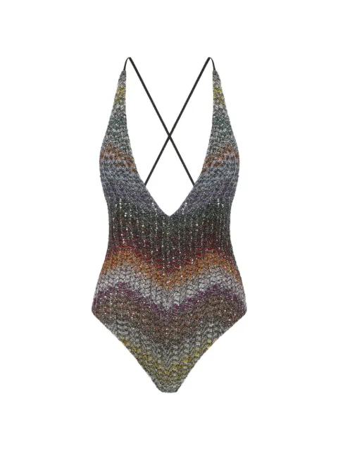 V-neck zigzag swimsuit by MISSONI
