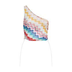 Wave motif one-shoulder top with lurex by MISSONI
