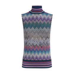 Wool zig zag sleeveless turtle -neck top by MISSONI