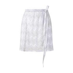 Wrap cover-up mini skirt in zig zag lamé by MISSONI