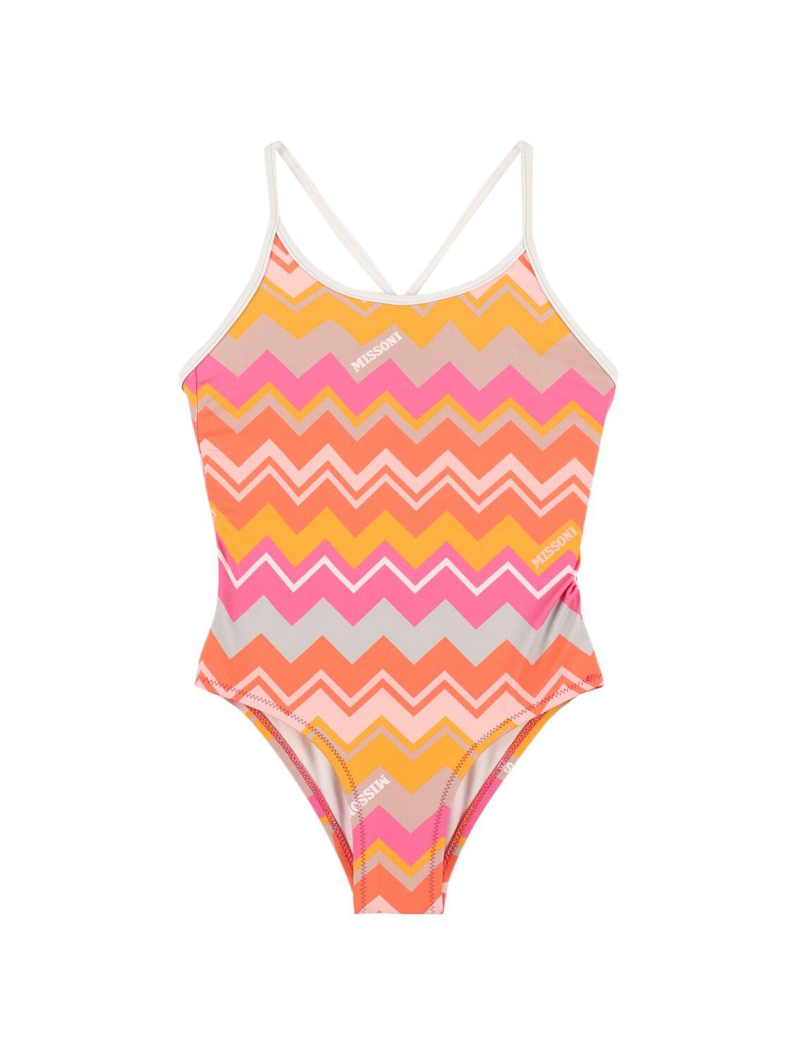 Zig Zag Print Lycra One Piece Swimsuit by MISSONI