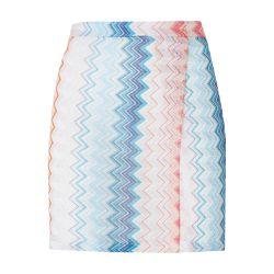 Zig zag lamé viscose blend sarong mini skirt by MISSONI