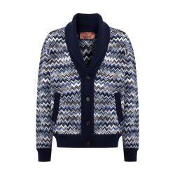 Zig zag wool cardigan with shawl collar by MISSONI