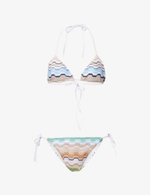 Zigzag-Pattern Triangle Bikini Set by MISSONI