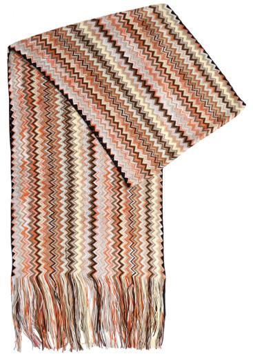 Zigzag-intarsia fine-knit scarf by MISSONI