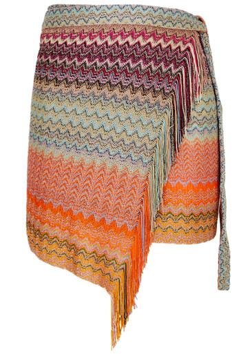 Zigzag-intarsia knitted sarong by MISSONI