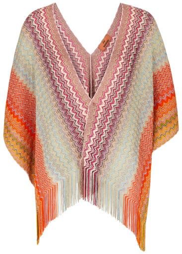 Zigzag-intarsia metallic-knit shawl by MISSONI