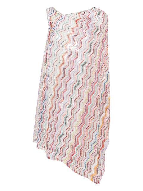 Zigzag-knit asymmetric cover-up by MISSONI