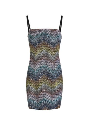 Zigzag metallic-knit mini dress by MISSONI