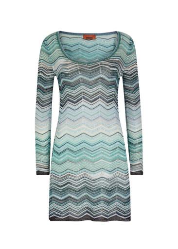 Zigzag metallic-knit mini dress by MISSONI