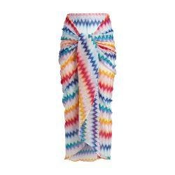Zigzag motif sarong skirt with lurex by MISSONI