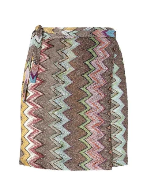 Zigzag-pattern mini pareo skirt by MISSONI