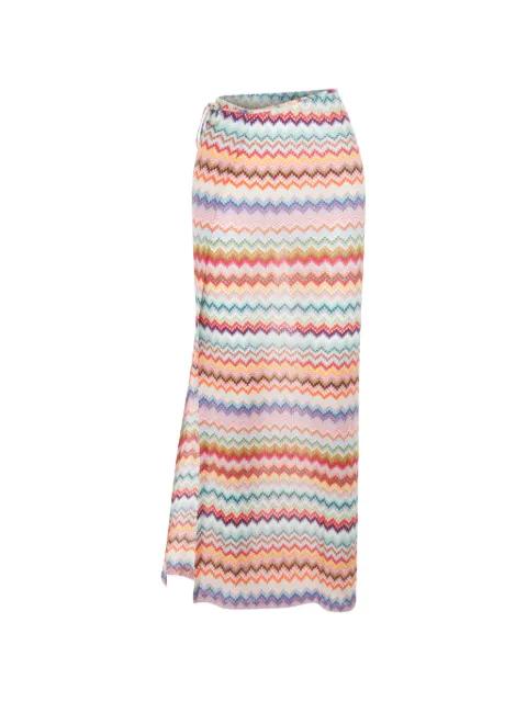 Zigzag-pattern pareo maxi skirt by MISSONI