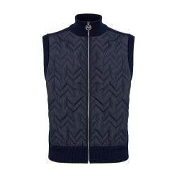 Zigzag stitched waistcoat with knitted back and piping by MISSONI