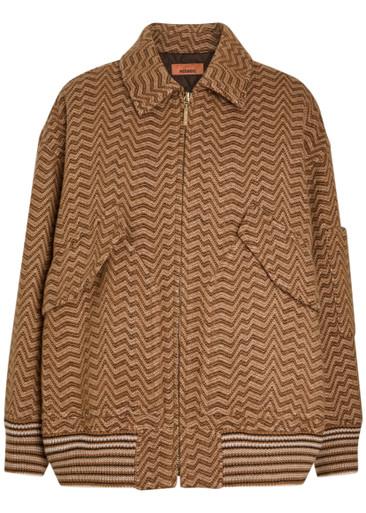 Zigzag wool-blend bomber jacket by MISSONI