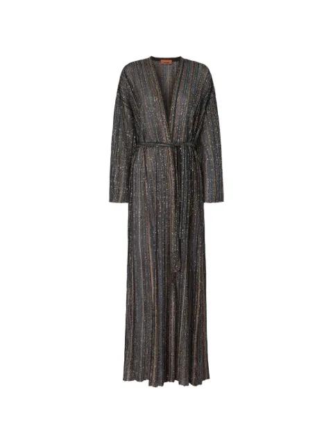 belted striped cardi coat by MISSONI