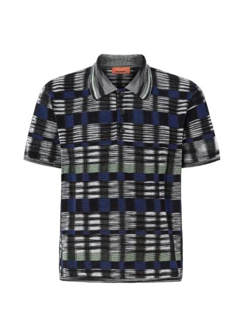check-pattern buttoned polo shirt by MISSONI