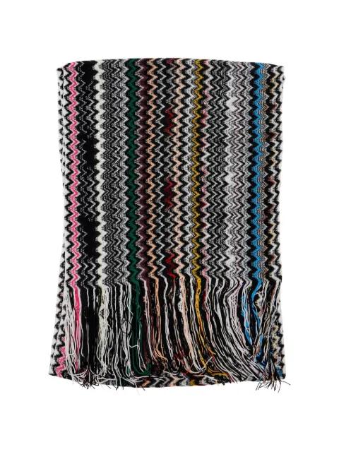 chevron fringed scarf by MISSONI