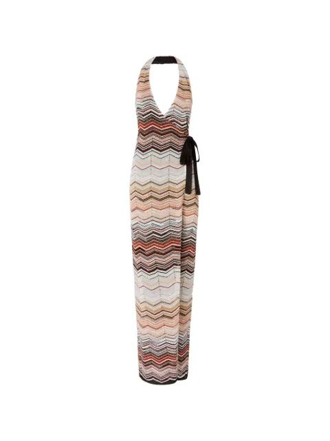 chevron halterneck maxi dress by MISSONI