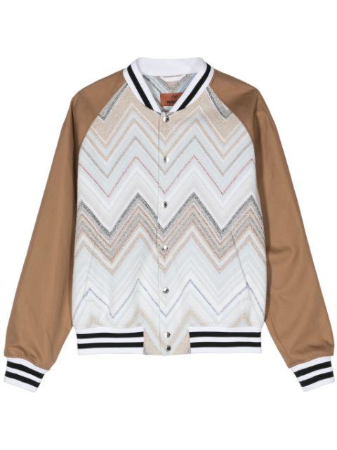 chevron-jacquard towelly bomber jacket by MISSONI
