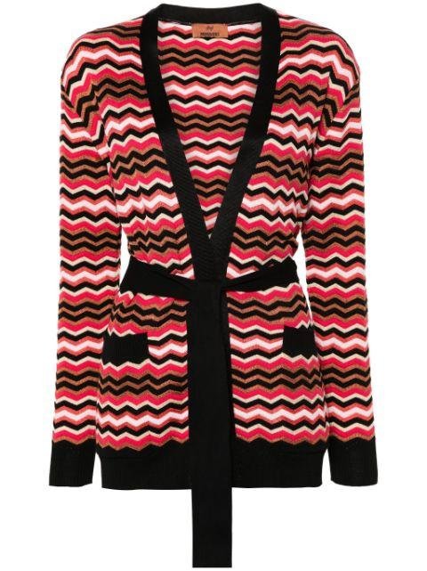 chevron-knit belted cardigan by MISSONI