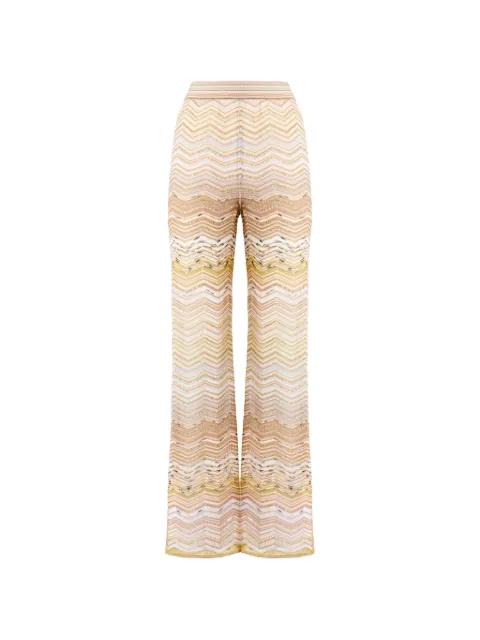 chevron-knit sequin-embellished trousers by MISSONI