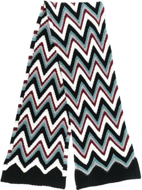 chevron-knit wool scarf by MISSONI