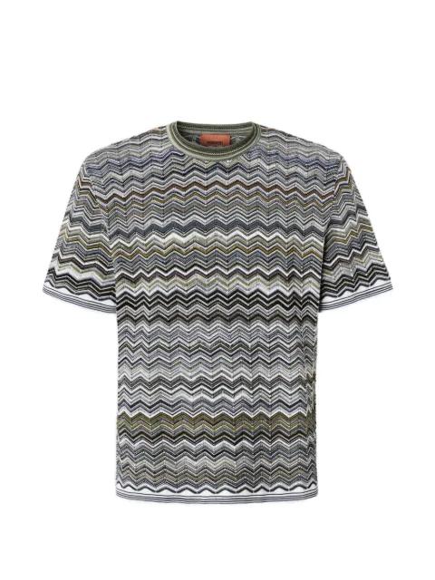 chevron-pattern knit T-shirt by MISSONI