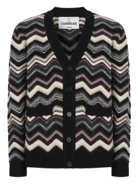 chevron-pattern pocket cardigan by MISSONI