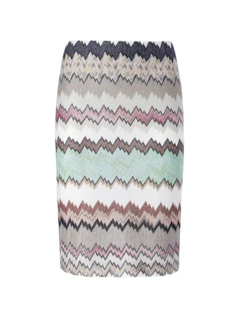 chevron slit midi skirt by MISSONI