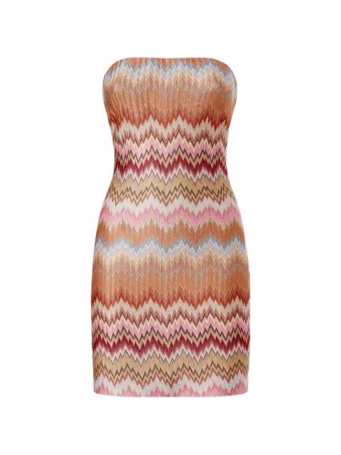 chevron strapless mini dress by MISSONI