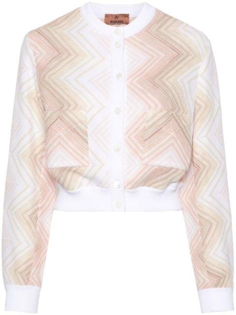 contrast zigzag knitted cardigan by MISSONI