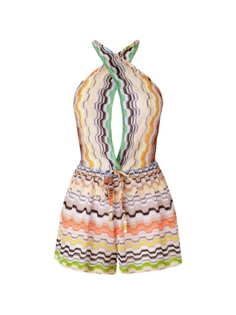 criss-cross striped playsuit by MISSONI