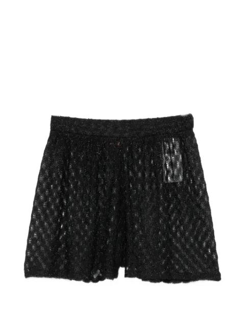 crochet-knit lamé shorts by MISSONI
