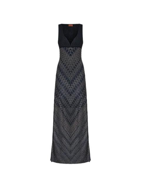 diamond-patterned V-neck maxi dress by MISSONI
