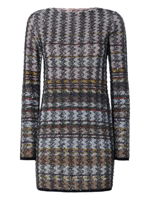 embellished houndstooth mini dress by MISSONI