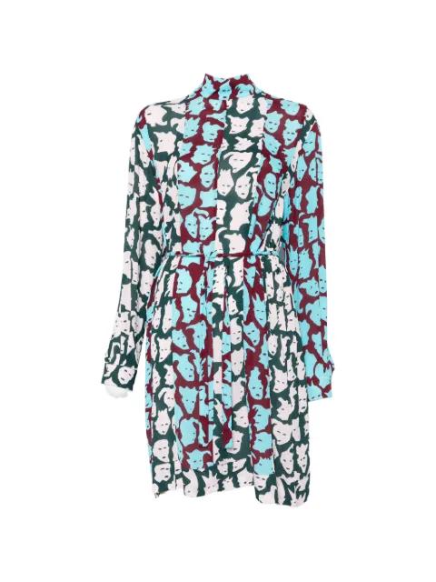 faces-print belted dress by MISSONI