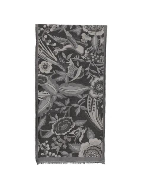 floral-jacquard fringed scarf by MISSONI