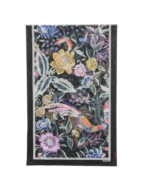 floral-print bird-motif scarf by MISSONI