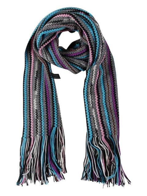 fringed zig-zag scarf by MISSONI