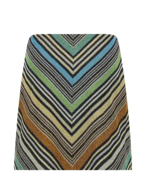 geometric-pattern lamé-thread A-line mini skirt by MISSONI