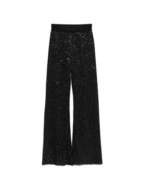 glitter-effect ribbed-knit palazzo trousers by MISSONI