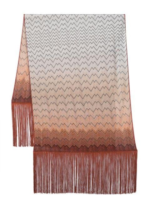 gradient zigzag-patterned scarf by MISSONI