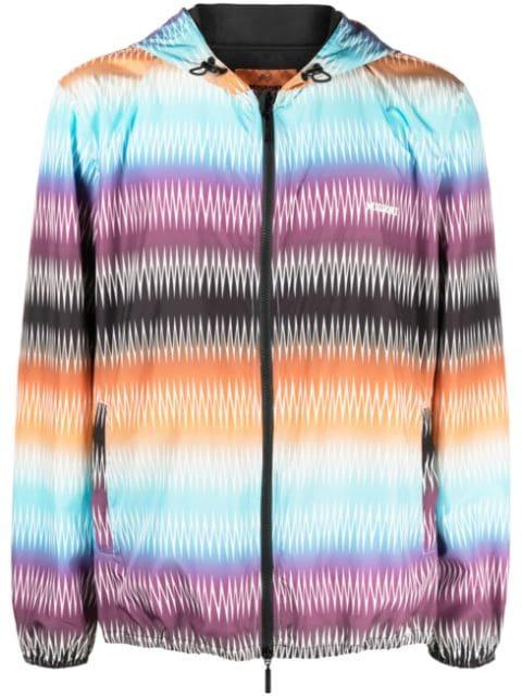 gradient zigzag-print hoodied jacket by MISSONI