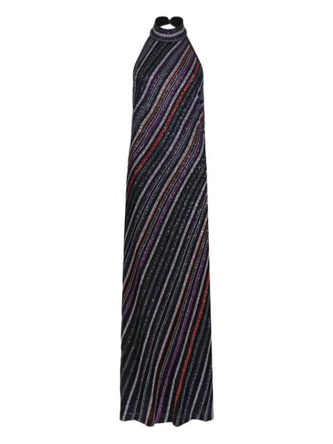 halter-neck striped-pattern maxi dress by MISSONI