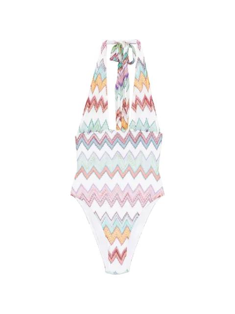 halterneck zig-zag swimsuit by MISSONI