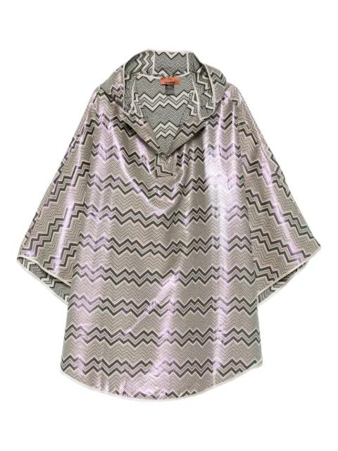 hood chevron-pattern cape by MISSONI