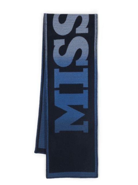 intarsia-knit logo scarf by MISSONI