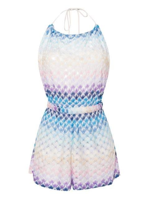 lace-effect open-back playsuit by MISSONI